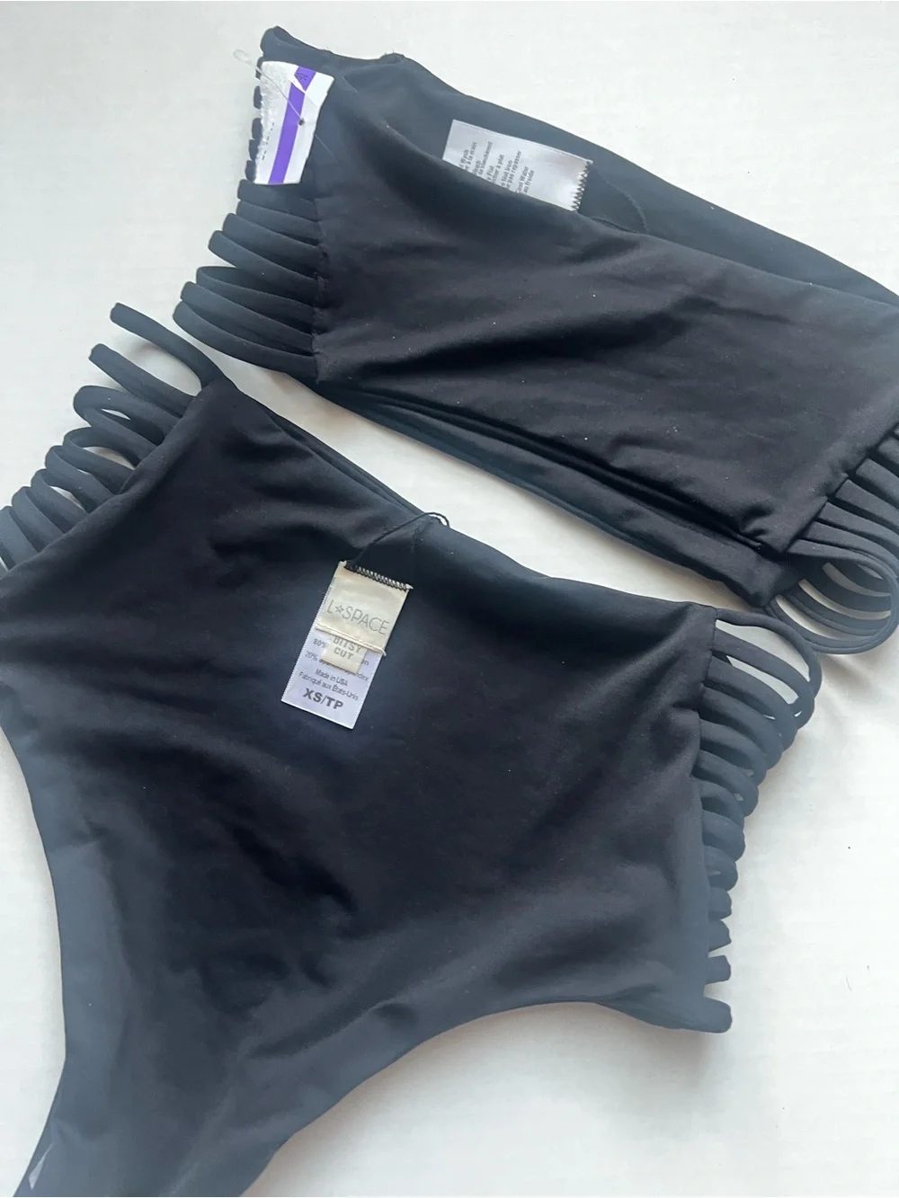 l*space Black Strappy High-Waist Bikini set
